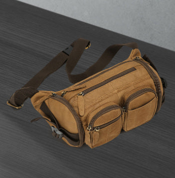 Vintage Genuine Leather Men's Shoulder Multi-functional Large Capacity Crossbody Bag