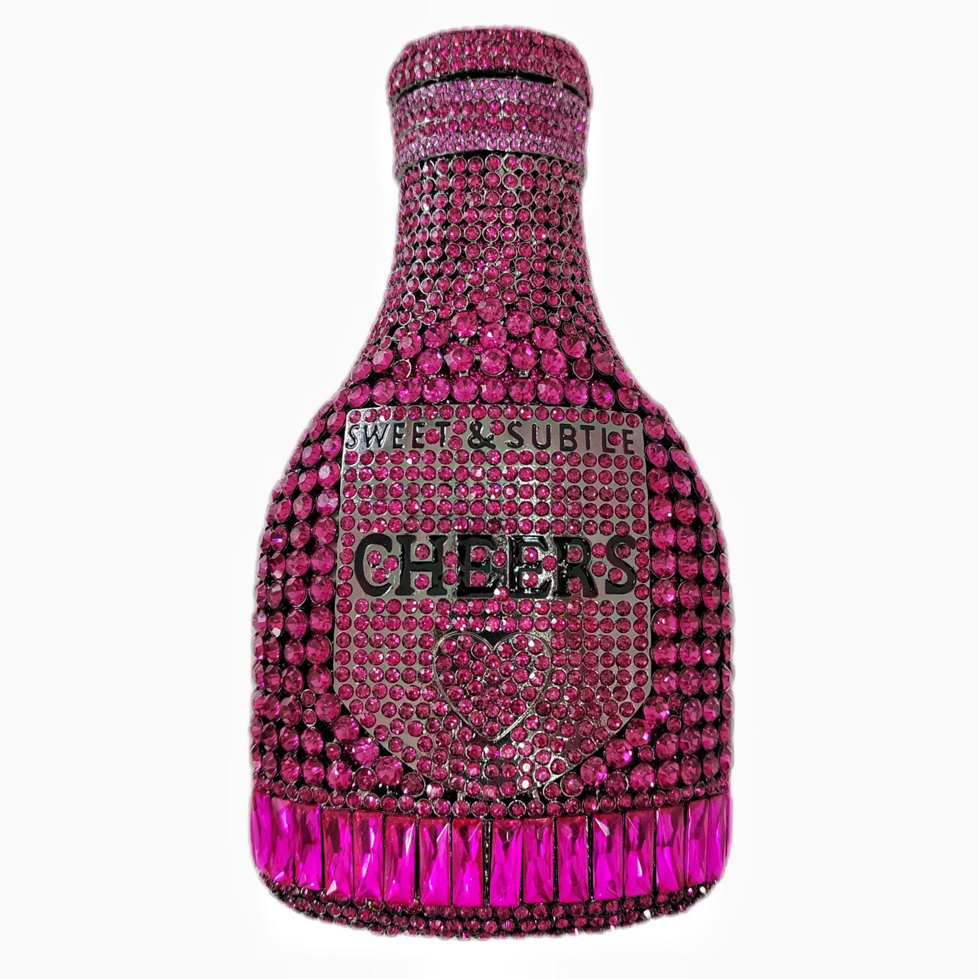 Champagne Bottle Rhinestone Evening Clutch Women's Bag