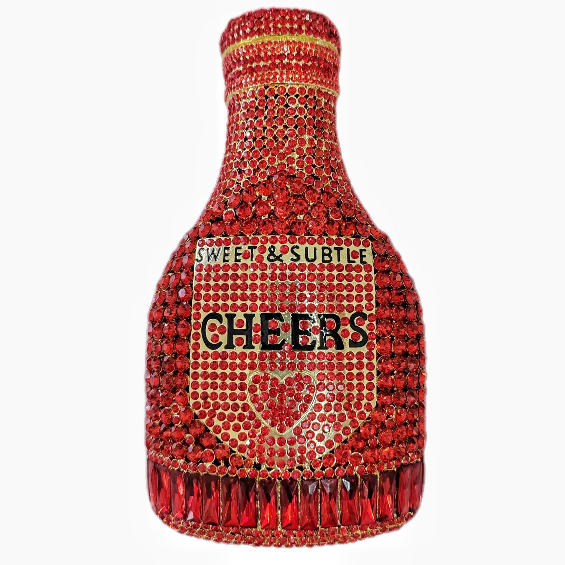 Champagne Bottle Rhinestone Evening Clutch Women's Bag