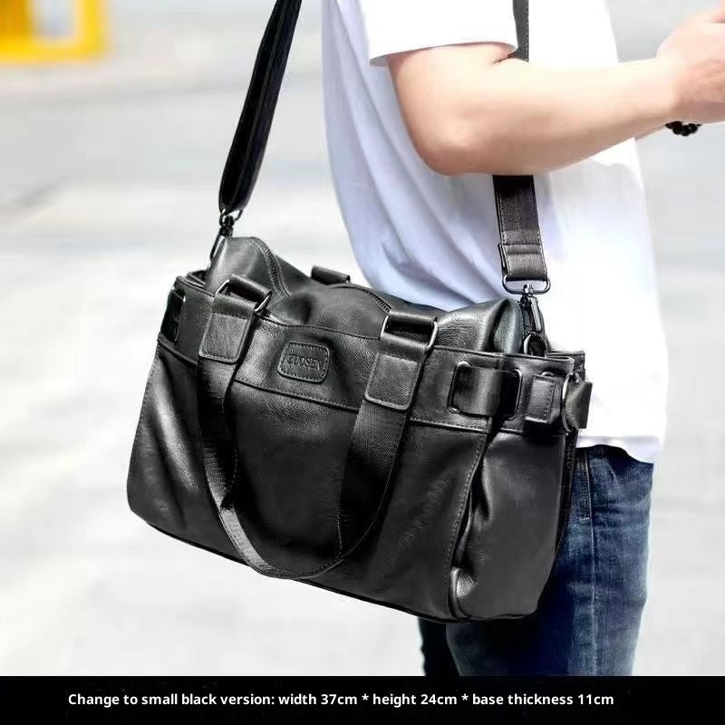 Men's Handbag Leather Casual Large-capacity Travel Shoulder Bag
