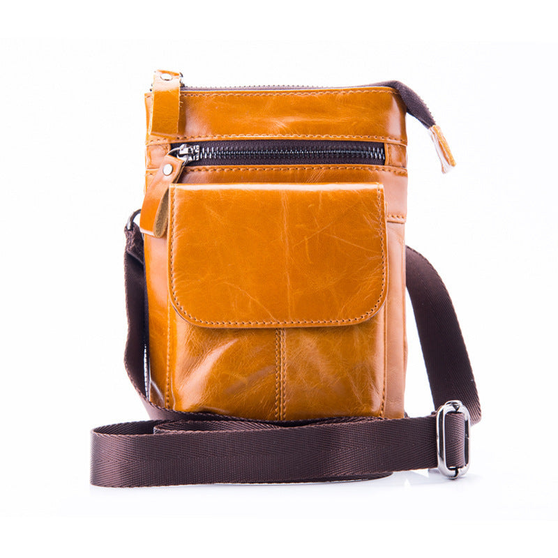 Men's Leather Pocket Multifunctional Small Bag Outdoor Sports One-shoulder
