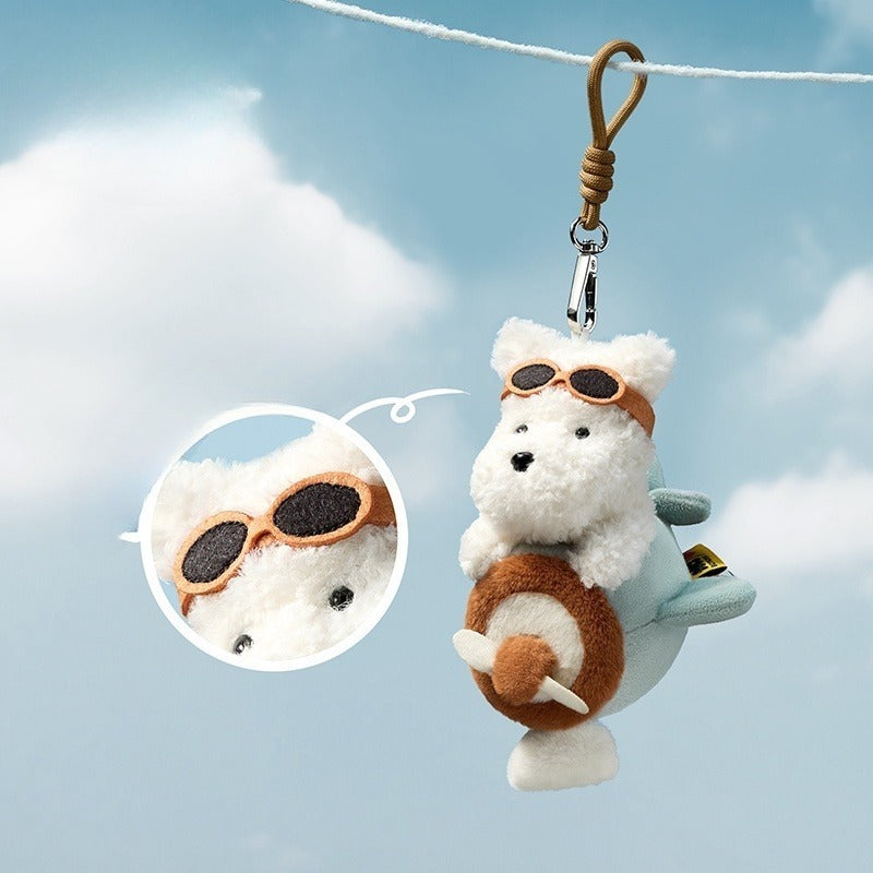 Babycare Plush West Highland Puppy Schnauzer Doll Bag Keychain Pendant