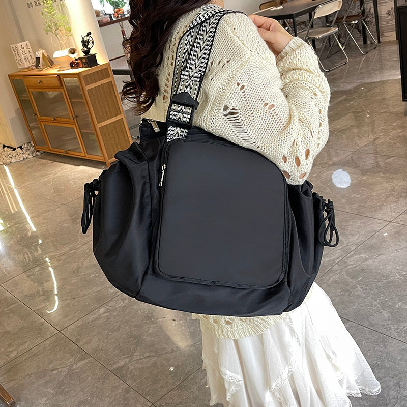Nylon Fabric Mommy Bag, Large Capacity, Portable, Single Shoulder Tote Bag For Travel