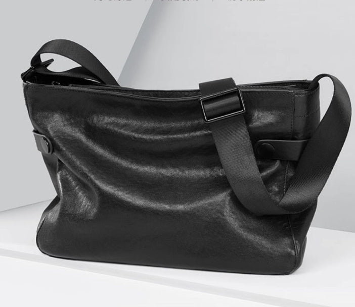 Men's Crossbody Bag Genuine Leather Backpack Cowhide Single Shoulder