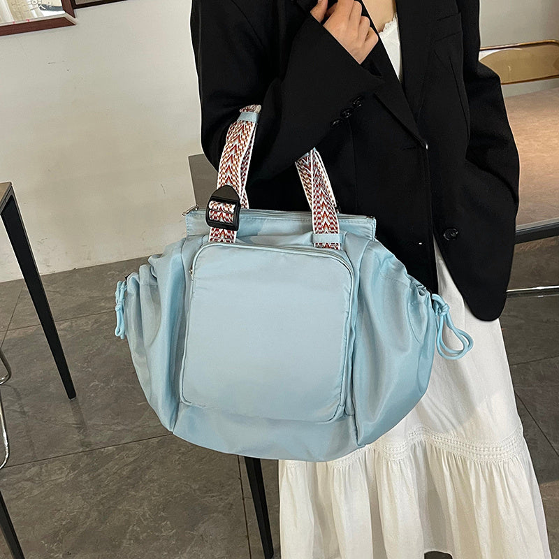 Nylon Fabric Mommy Bag, Large Capacity, Portable, Single Shoulder Tote Bag For Travel