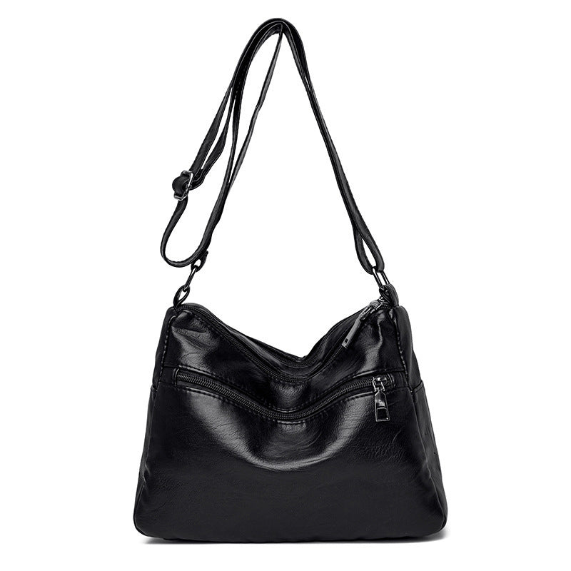 Autumn And Winter New Fashion Middle-aged Women's Shoulder Bag Double Layer Large Capacity