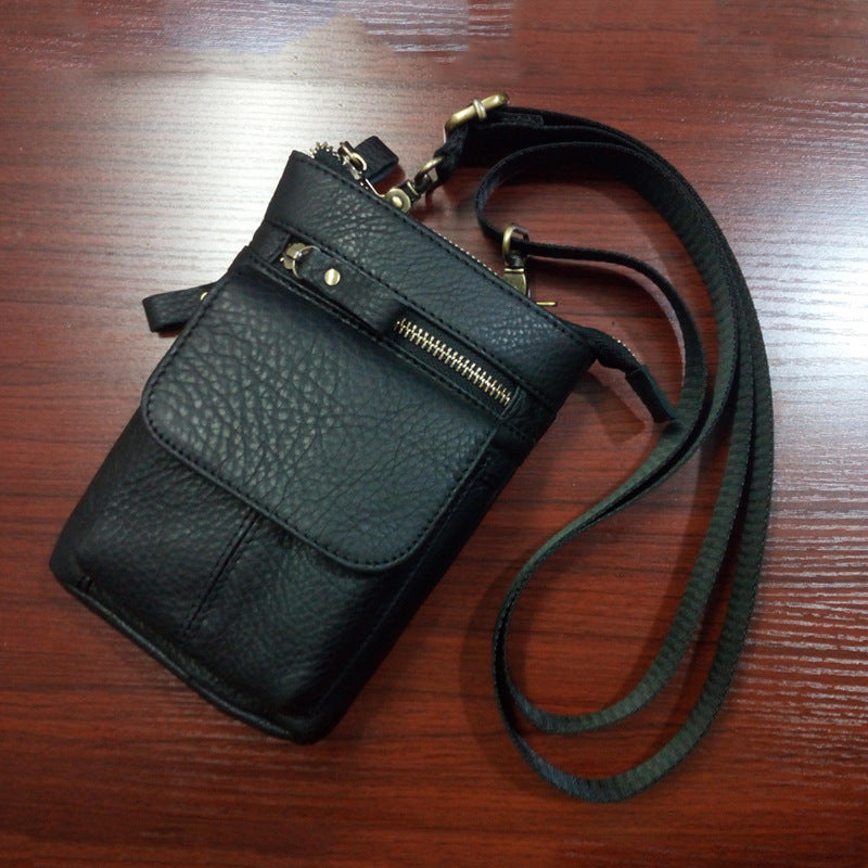 Men's Leather Pocket Multifunctional Small Bag Outdoor Sports One-shoulder